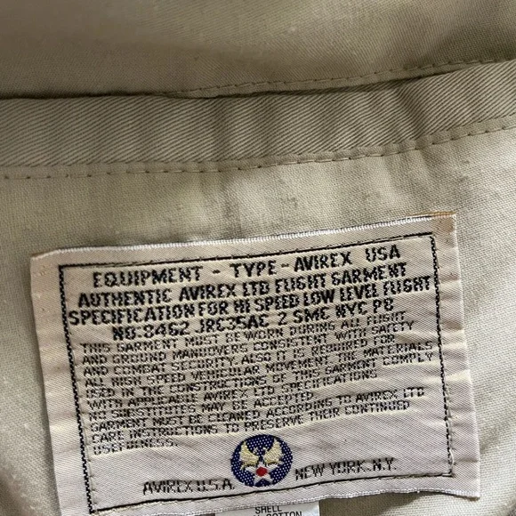 Avirex Jacket Men Large A-2 Vintage 30-1415 China Doll Tiger USA Men